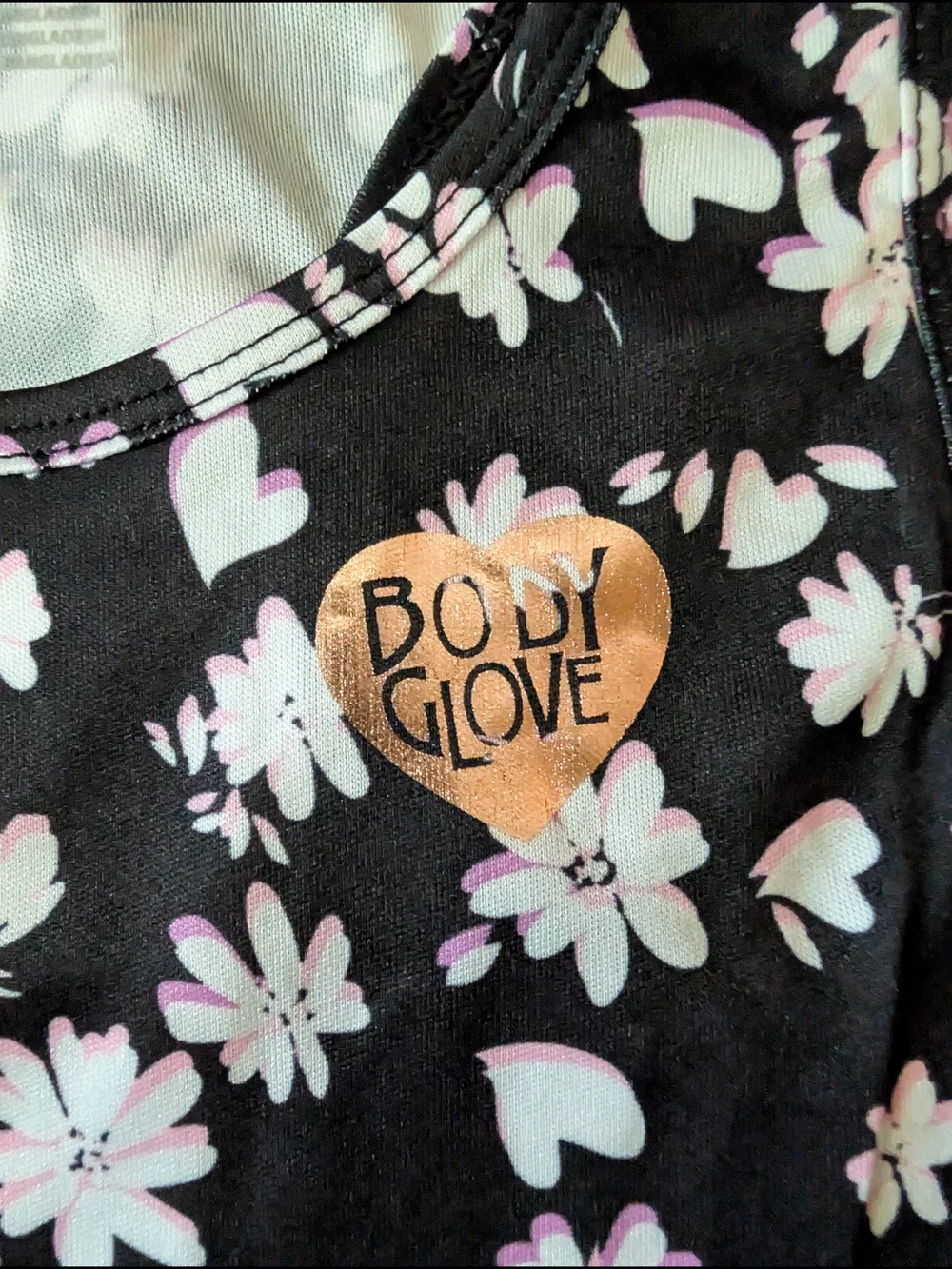 Body Glove Black Floral Skort & Leggings Set with Pink Accents